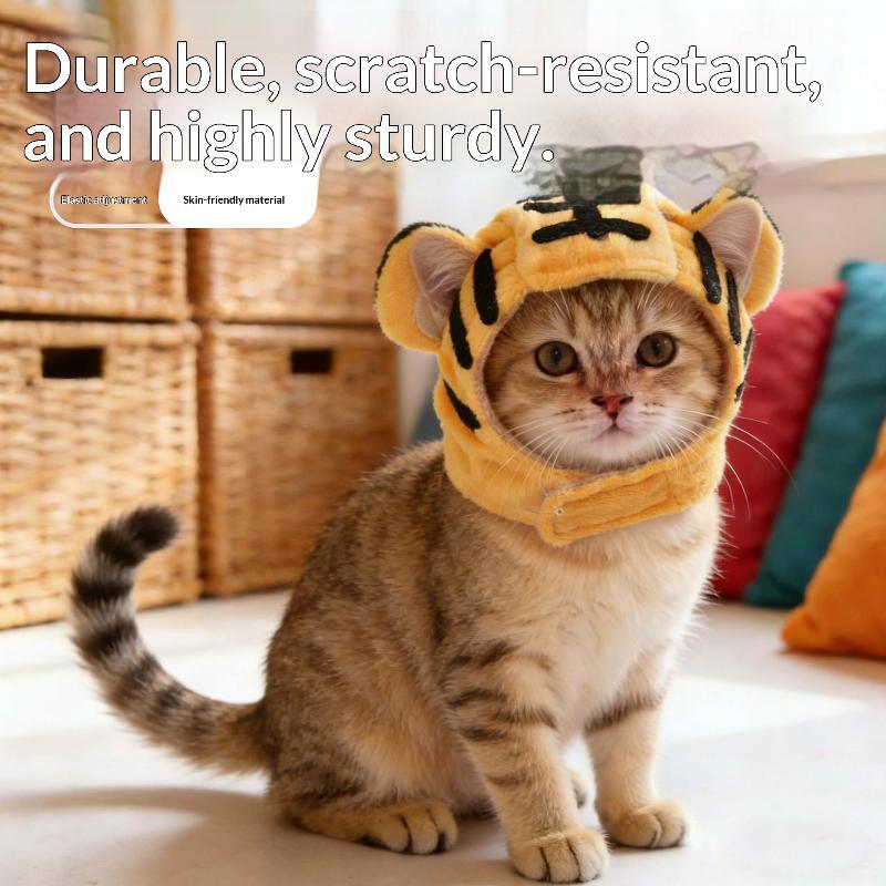 Cute Tiger Fruit Cat Plush Hat Cat Puppy Cosplay Costume Pet Accessories Adjustable Comfortable Warm Headdress Pet Headwear
