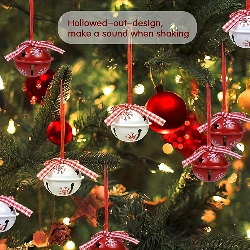 12pcs Handmade Christmas Bells - Traditional Round Metal Hanging Ornaments for Holiday Tree,Gift Packaging,and DIY Decorations
