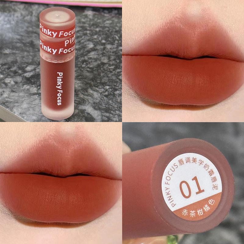PinkyFocus Velvet Matte Lip Mud: 26 Shades of Long-lasting, Pigmented Lipstick for Women