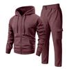 Men's Hoodie and Cargo Jogger Pants 2-Piece Set Casual Sportswear Suit for Outdoor Activities