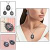 Black Rutile Set  Pendant  Jewelry Earring 18-20'' Gemstone Handmade