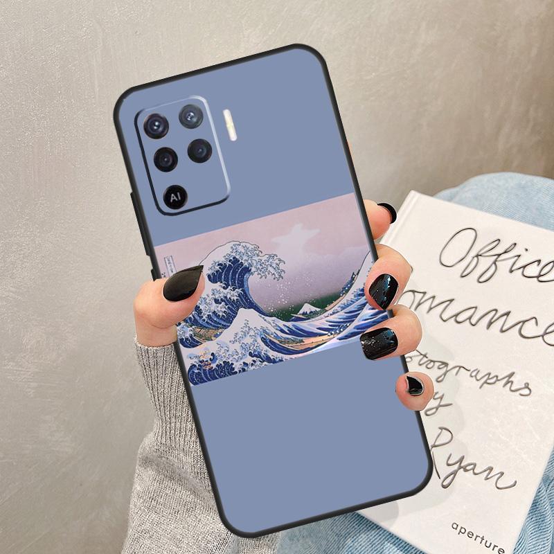 Great Kanagawa Wave Case For Oppo A54 A74 A94 A17 A57 A77 A76 A16 A96 A18 A60 A80 A40 A38 A58 A78 A98 A15 A5 Pro