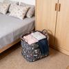 Quilted Laundry Basket with Easy Carry Handles Fabric Storage Basket Quilted Storage Basket for Home Picnic Shopping Travel