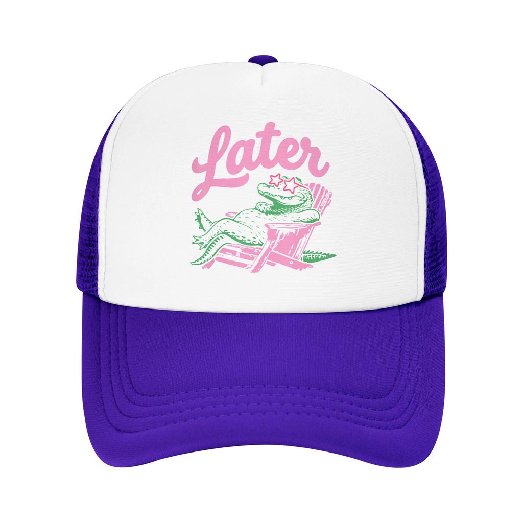 See You Later Teacher Alligator Summer Baseball Cap Cool Trucker Hat Couple Women Print Tennis Skate Sun-Proof Snapback Cap