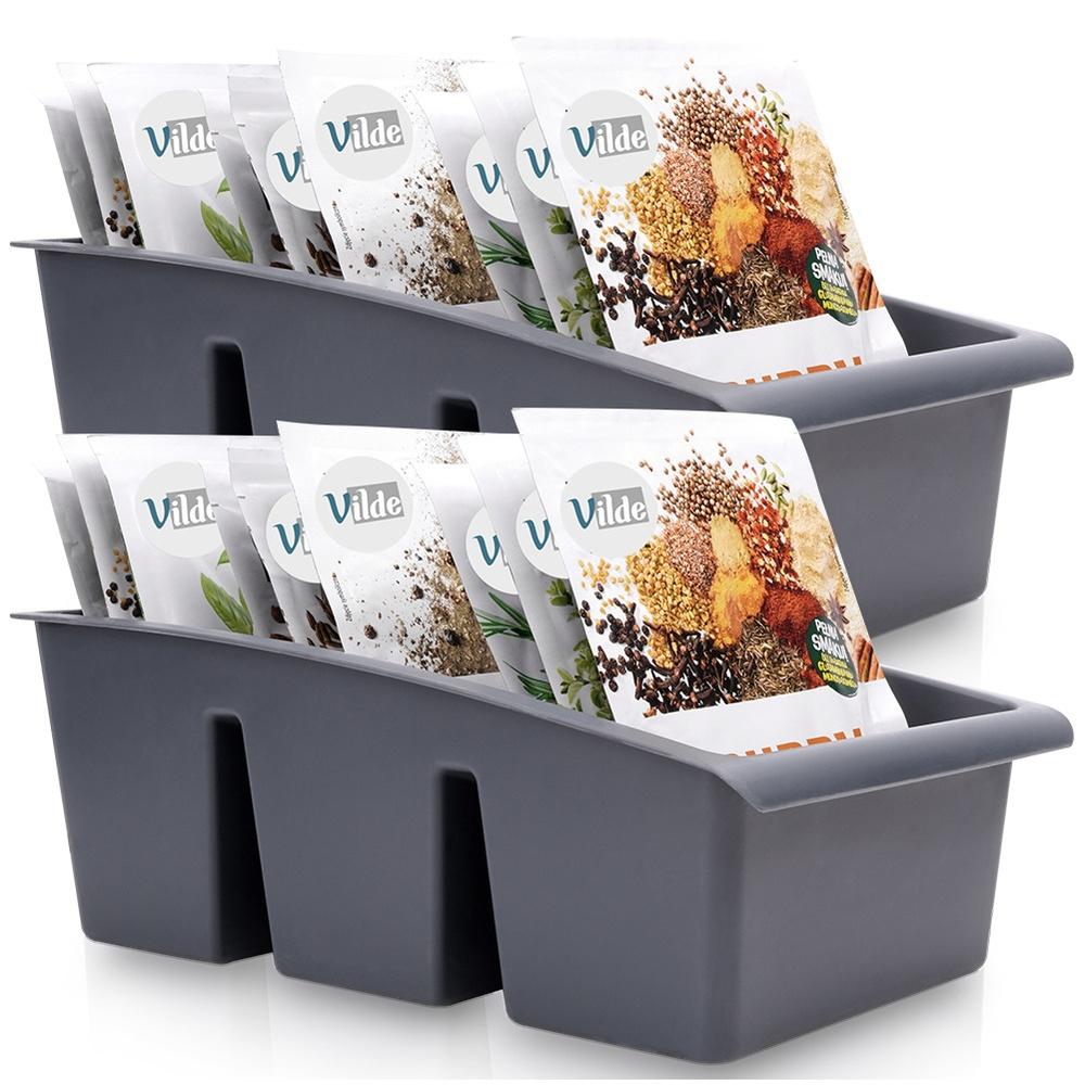 Spice Organizer Container Gray 25X15X9 Cm 2 Pcs.