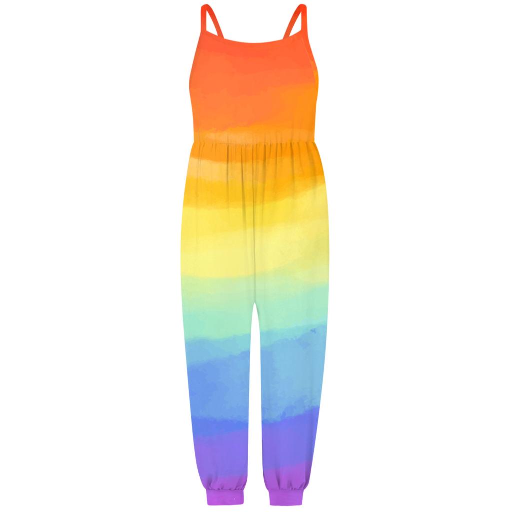 Småbarn Jenter Baby Barn Jumpsuit Tie-dye Strap Romper Sommer antrekk