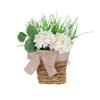 Spring And Summer White Hydrangea Flower Basket Door Hanging Cream Hydrangea Simulation Flower Window Hanging Home Decoration