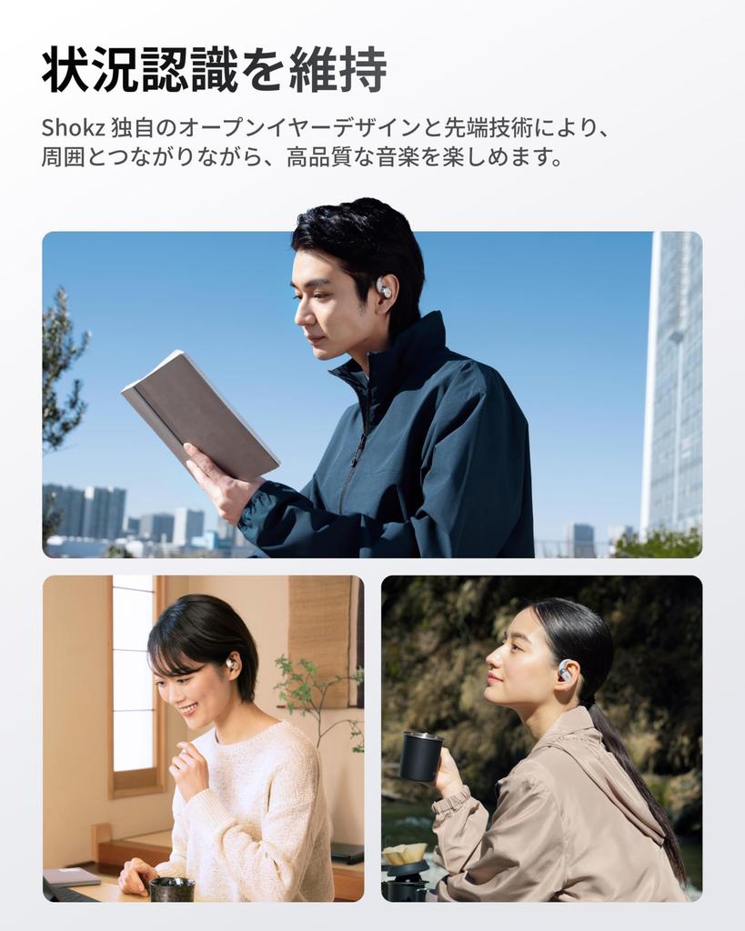 Shokz OpenFit Bluetooth Wireless Earbuds with Dolby Large 48 Hours of Playback Sound Leakage Suppression and IP55 Features include Bluetooth a