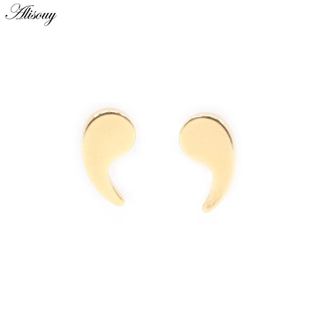 Alisouy 2PCS Stainless Steel Water Drop Comma Men Women Ear Stud Earrings Tragus Septum Daith Captive Cartilage Piercing Jewelry