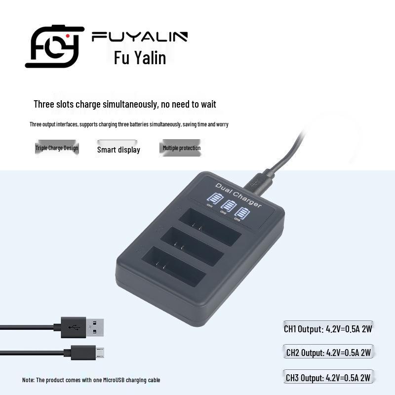 SJCAM SJ7 Star Triple USB Battery Charger for Sports Camera Accessories