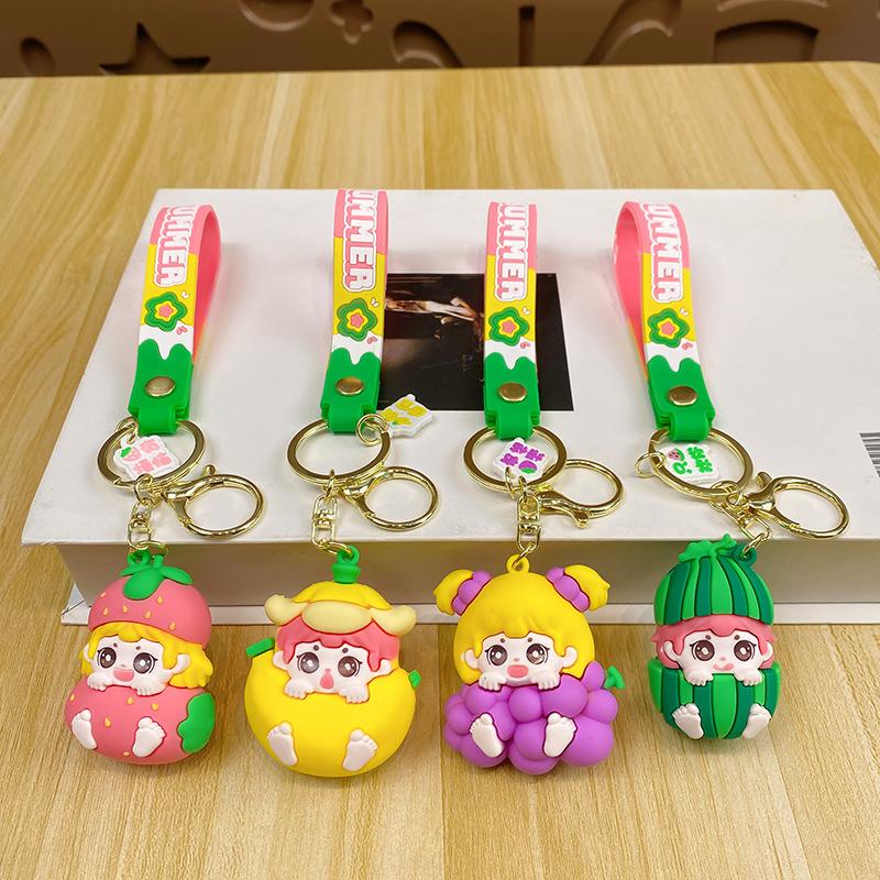 New Fruit Baby Series Summer Silicone Keychain Cute Girls Bag Pendant Gifts