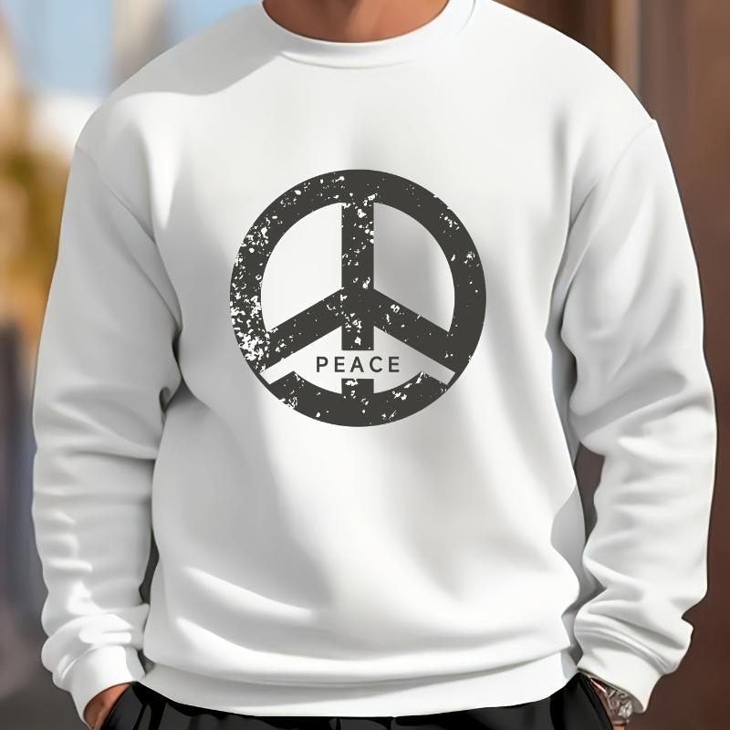 

Graphic Crew Neck Sweatshirt, Fun Print Fleece Top, Casual Style S