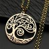 Tree of Life Stainless Steel Long Necklace for Men Black Color Necklaces & Pendants Jewelry cadenas para hombre N834S03