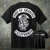 Sons Anarchy CUSTOM CHARTER Reaper Patch T Shirt SAMCRO Redwood Original Jax