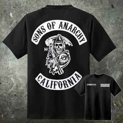 Sons Anarchy CUSTOM CHARTER Reaper Patch T-Shirt SAMCRO Redwood Original Jax