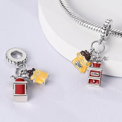 Cute Yellow Food Pumpkin Car Cake Avocado Pizza Charm Bead Components Bead Components Copper Metal High Quality Fine Jewelry Compatible With Bracelet
