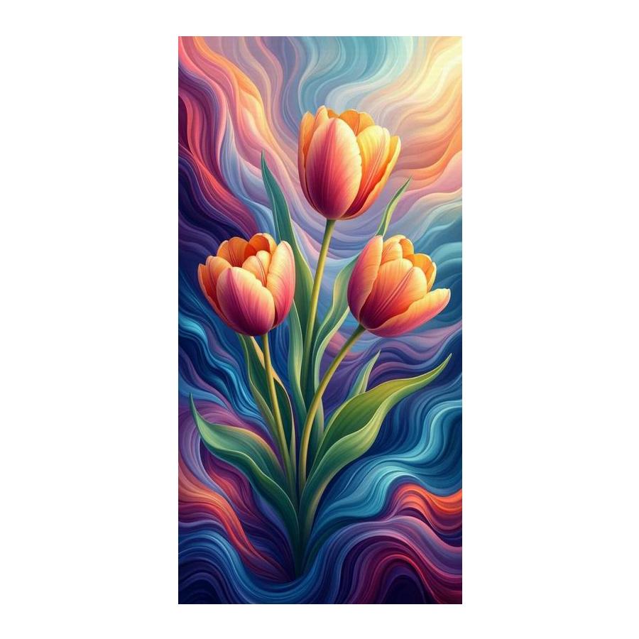 Colorful Tulips Large Size Diy Diamond Art for Adults Painting New Collection Abstract Scenery Full Rhinestone Embroidery Mosaic Cross Stitch Kits