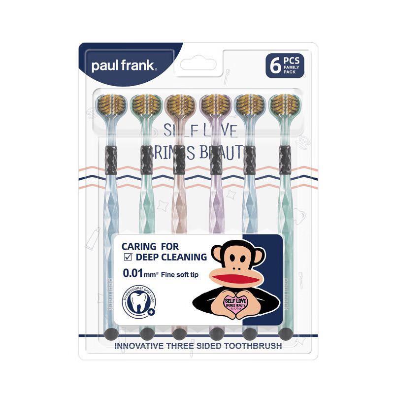 Paul Frank Family 3-Sided U-Shaped Soft Bristle Toothbrush 6-Pack