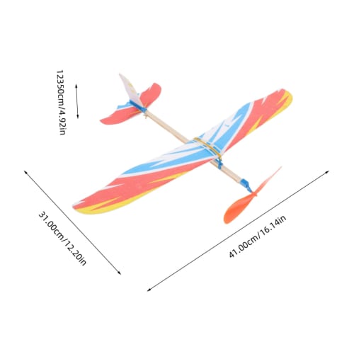 Housoutil 3 Pieces DIY Aircraft Toy Windup Model Airplane Foam Glider Bird Design Aircraft Rubber Band Powered DIY Model Bamboo