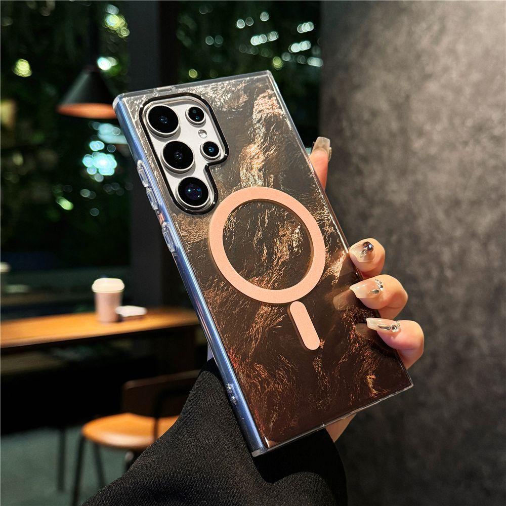 Suitable for Samsung S25 Mobile Phone Case High End Color Gradient S24fe Glacier Pattern Magnetic Suction Case S23plus Anti Fall