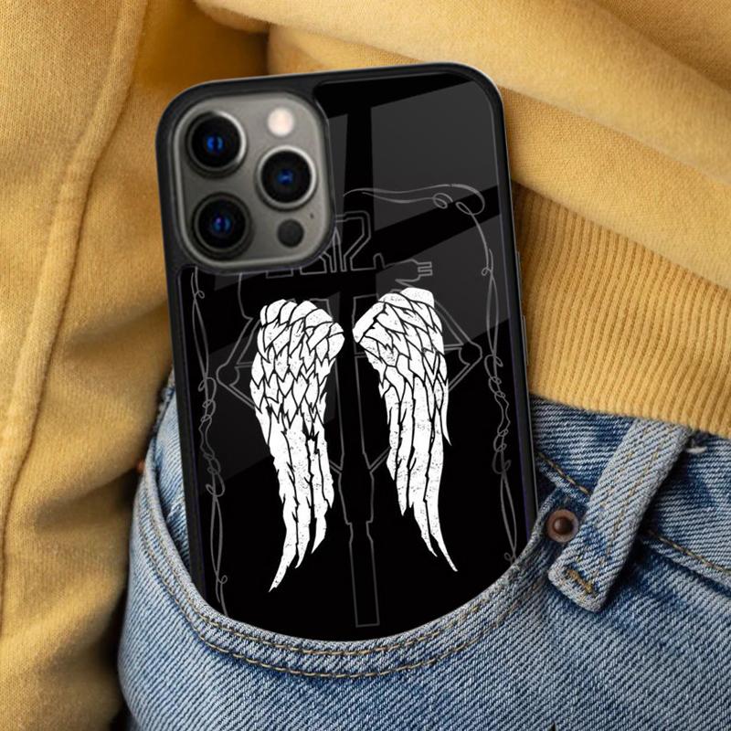 Daryl Dixon Wings Zombie Soft Phone Case for iPhone 17 Air 16e Pro max 15 Pro 13 14 Plus 11 12 MagSafe Magnetic Coque