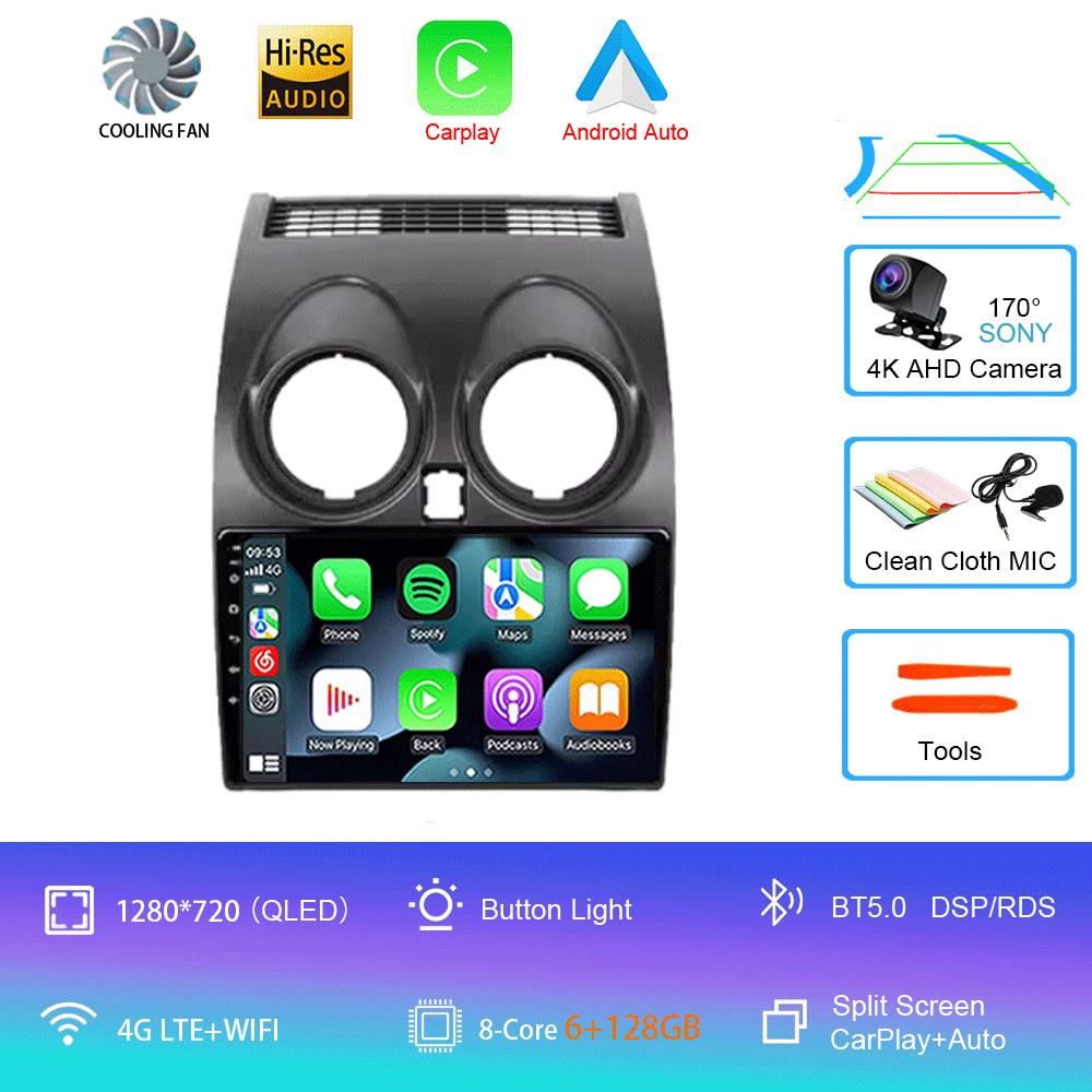 Android 14 Car Radio For Nissan Qashqai 1 J10 2005 - 2015 Multimedia Stereo Video Player Navigation GPS 4G WIFI 360 Camera 9''