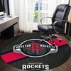 1pc Rockets Houston Office Round Area Rug, Indoor Mat Suitable For Office, Bedroom Living Room Home Decor, Room Deco,  Offic A0926209
