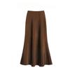 High-waisted, Slimming, Mid-length Satin and Acetate Smooth Skirt, Spring and Summer New Style Body-hugging Fishtail A-line Long Dress