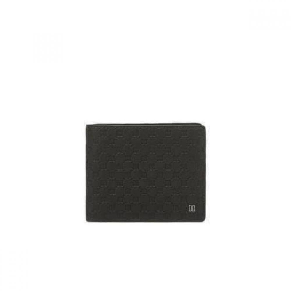 Daks Black European Leather Embossed Dd Pattern Wallet Dbwa6e363bk