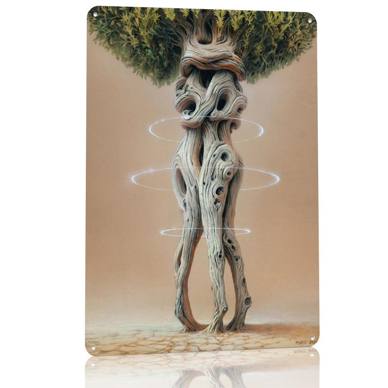 Tree of Love D Texture Metal Poster Customized Wall Art Tin Sign Gift for Mancave Vintage Decorations Bedroom Decoration Gaming