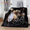 Drum Set Plush Throw Blanket Soft Flannel for Living Room Bedroom Bed Sofa Picnic Kids Home Textile