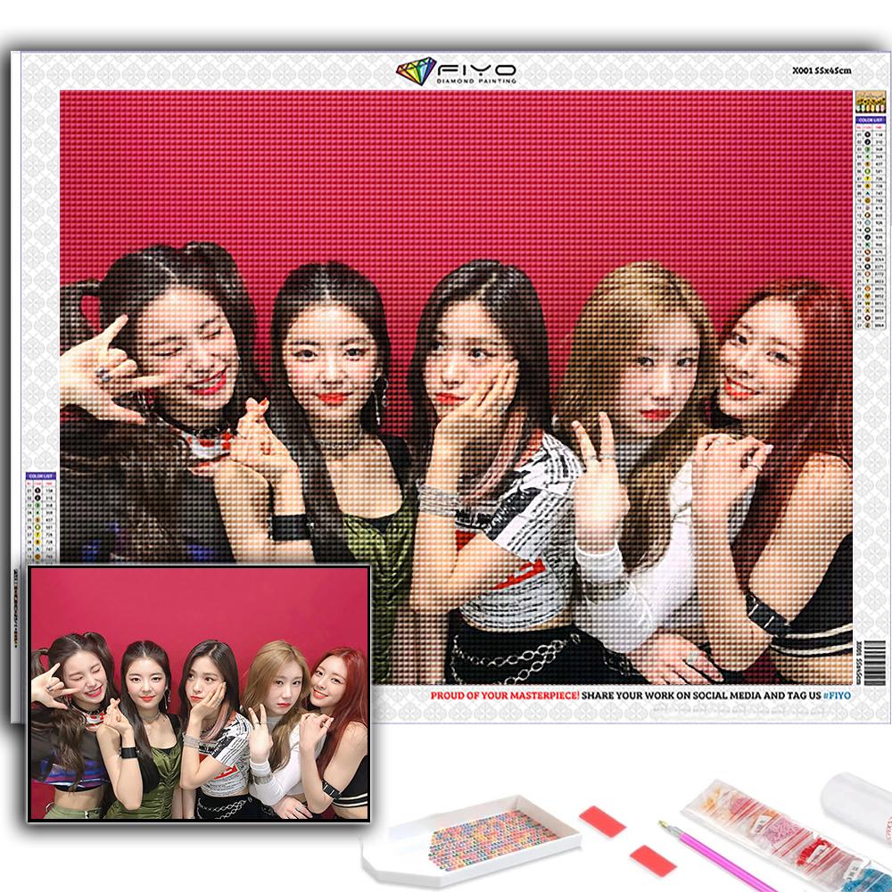 

5D DIY Алмазная картина Корейская женская группа ITZY Вышивка крестиком Алмазная художественная вышивка Мозаика Домашний деко Full Round 20X30CM