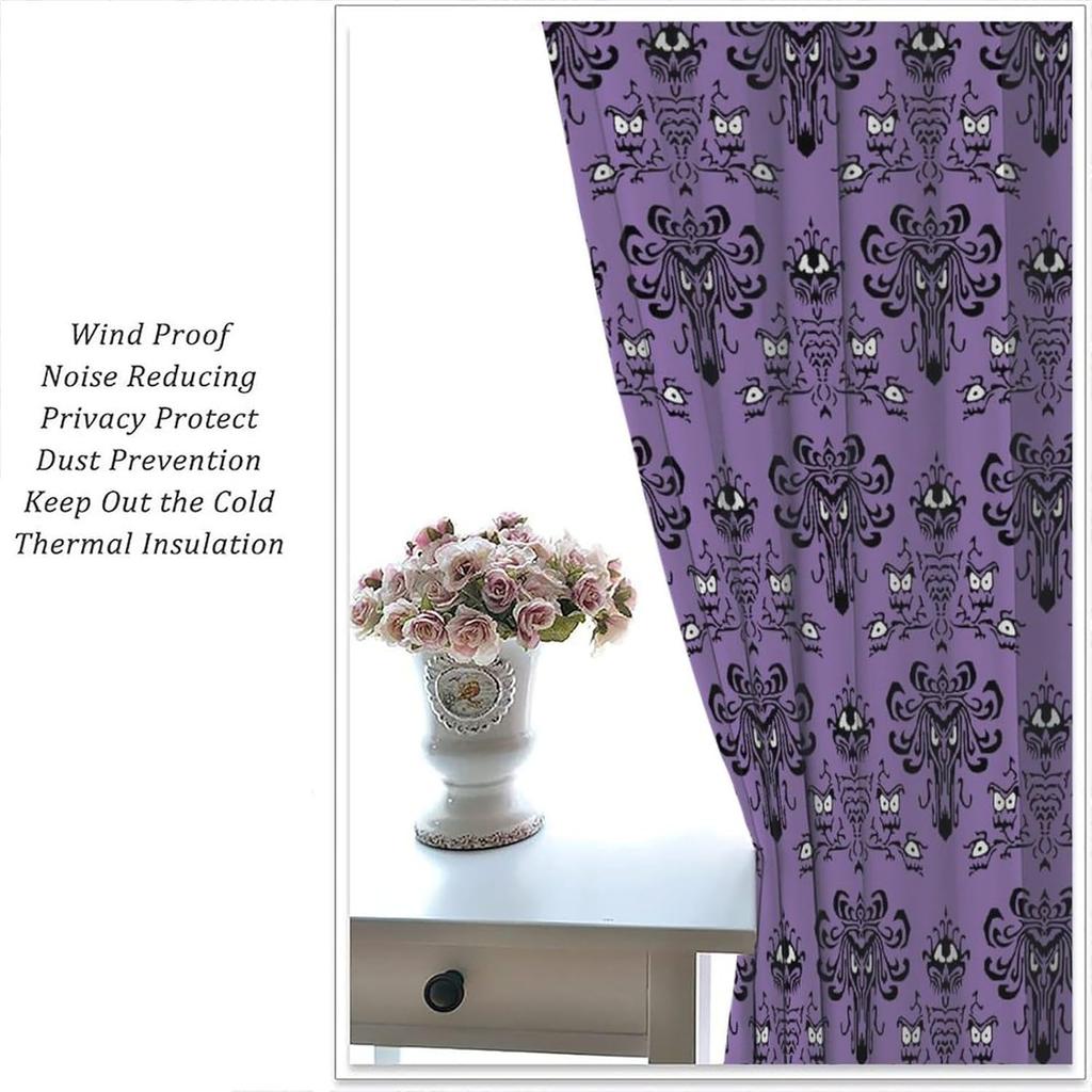 Halloween Curtains Horror Spooky Drapes Haunted House Mansion Curtain Bedroom Living Room Decor Made Of Polyester With Rod Pocket Great