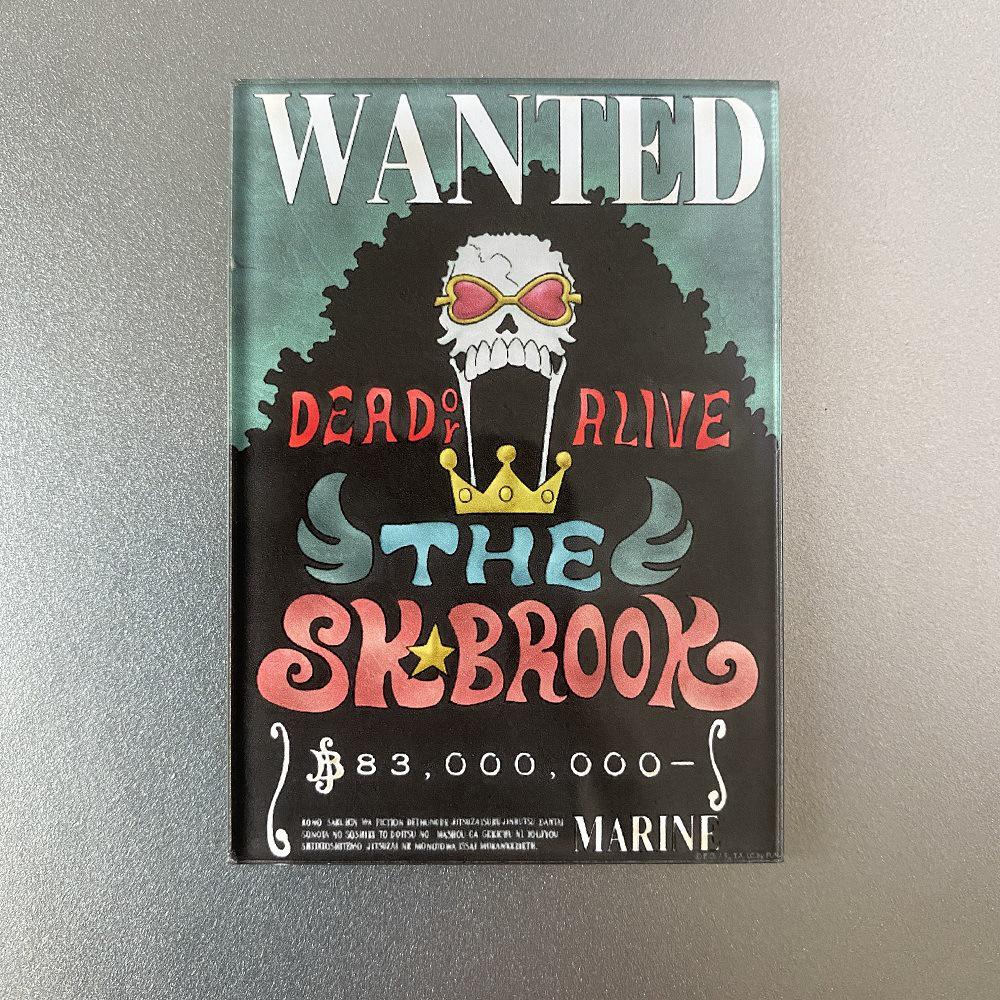 Kreativní magnet s plakátem Wanted z One Piece - Anime Kreslená Dekorace na ledničku & Samolepka na vzkazy
