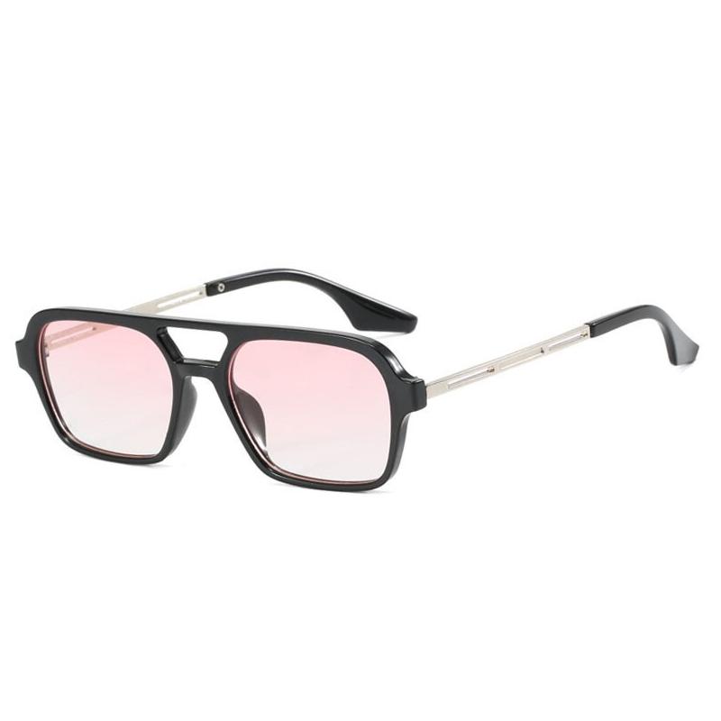 Vintage Retro Style Designer Sunglasses Women Double Bridge Hollow Out Sun Glasses For Men Square Shape Female Sun Glass