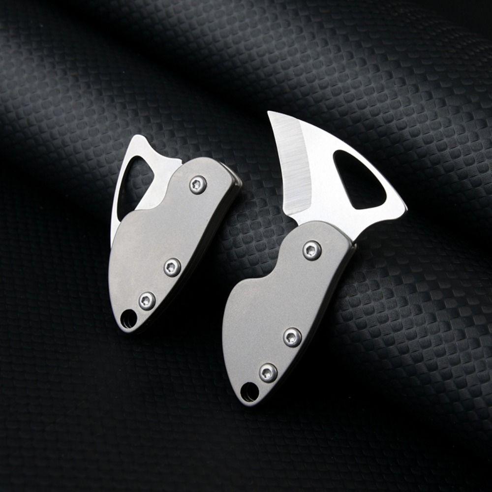 Keychain Pendant Mini Folding Cutter High Hardness Rust-resistant Portable Sharp Cutter Titanium Alloy Multi-purpose