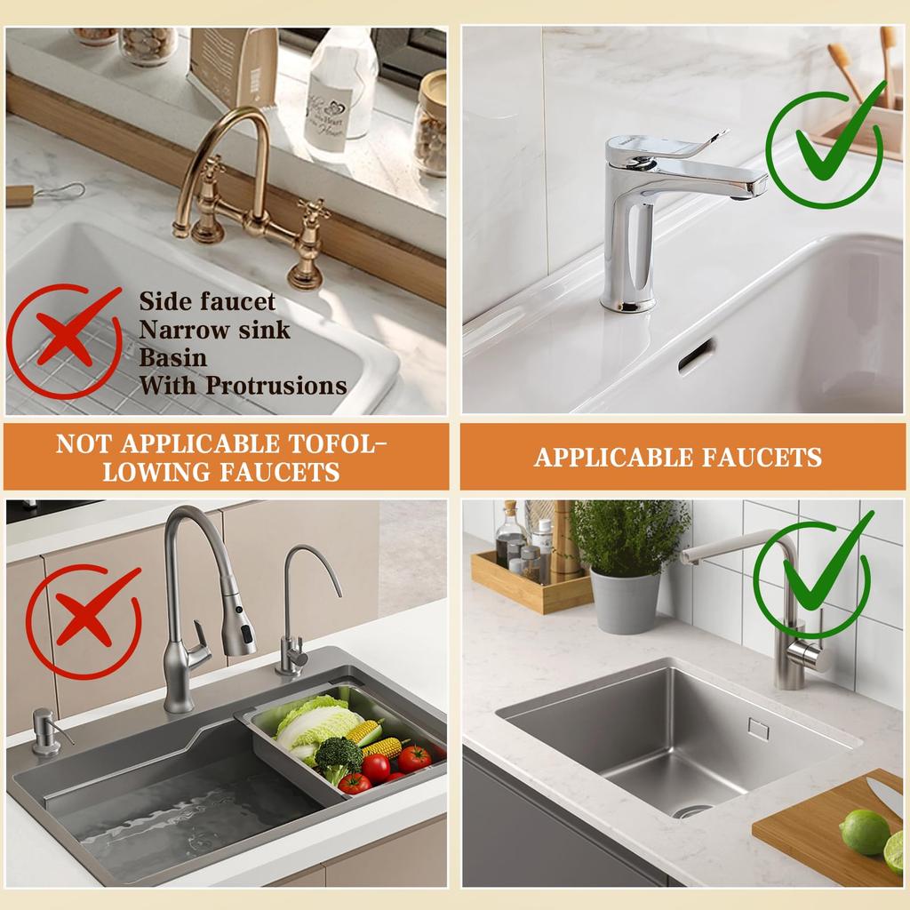 Silicone Faucet Splash Guard Mat Faucet Sink Drying Mat Dish Sponge Holder for Home Kitchen