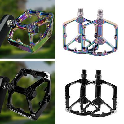 Nonslip Road Bicycles Pedals Mountain Bicycles Pedals Aluminum Alloy Pedals 2 DU Bearing Wide Flat Cycling Pedals