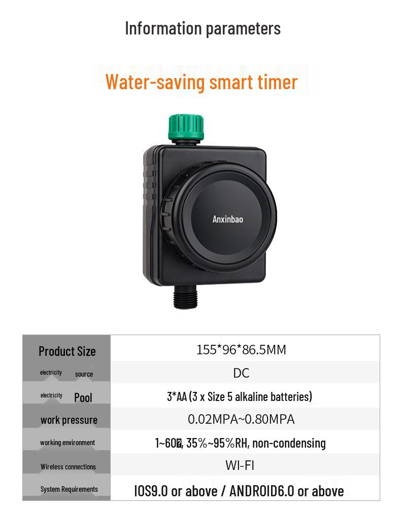 Smart WiFi Timer: Automatic Remote-ControlFlower Watering Kit with Adjustable Sprinkler Head