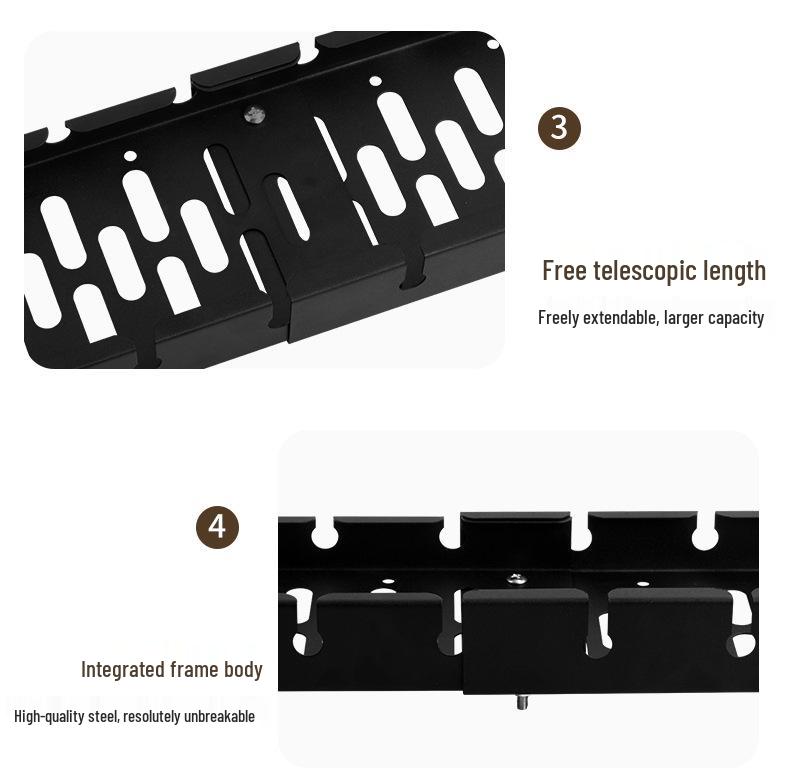 Under-Desk No-Drill Cable & Power Strip Organizer Rack