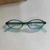 Women Retro Oval Glasses Y2K Japanese and Korean Girls Red Green Frame Glass Eyewear Decorative Computer Anti-blue Eyeglasses