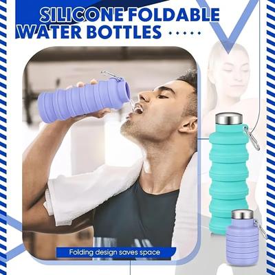 1 ADET Yaratıcı Silikon Katlanabilir Kettle Koşu Fitness Taşınabilir Su Şişesi Açık Hava Sporları Su Bardağı Seyahat Bardağı