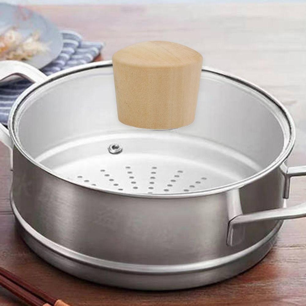 Wooden Pot Lid Handle Universal Replacement Kitchen Cookware Handgrip Insulated with Screw Washer Pans Lids Handgrip