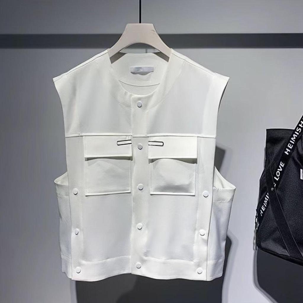 Chaleco sin mangas para hombre estilo coreano 2023: Moda moderna, suelta y versátil para primavera y otoño.