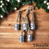 Small Hanging Tin Jingle Bells with Jute Rope for Crafts, Rustic Christmas Decorations, Witch Cow Bells, Silver, Pack of 10