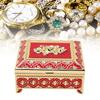 Red Jewelry Storage Box Velvet Lining Trinket Storage Box Retro Quadrate Jewelry Box For Home