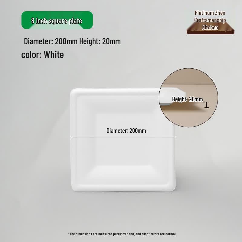 Biodegradable Sugarcane Pulp Square Plates