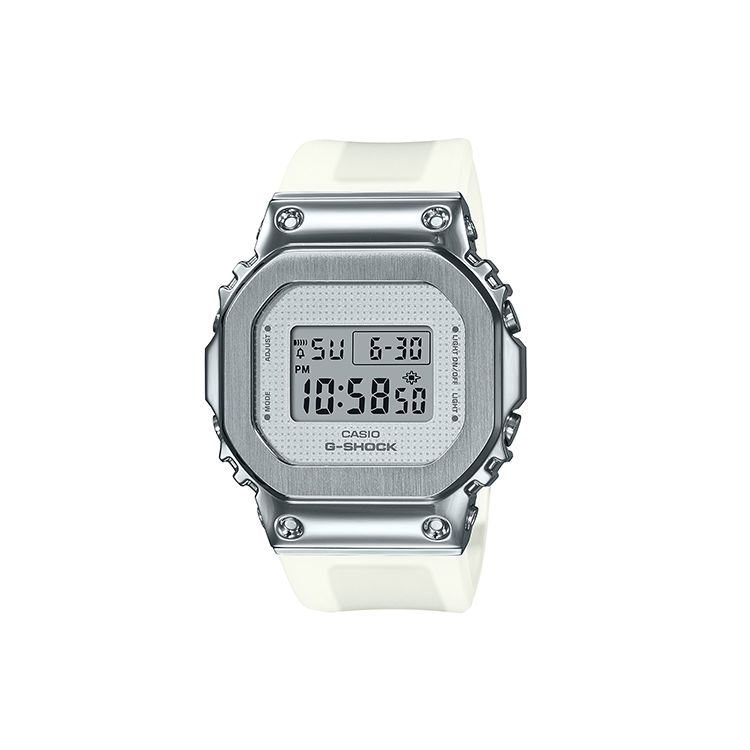 

Casio All Metal Series Square Dial Digital Watch Unisex watches White GM-S5600SK-7PR Regular Watch Box,White