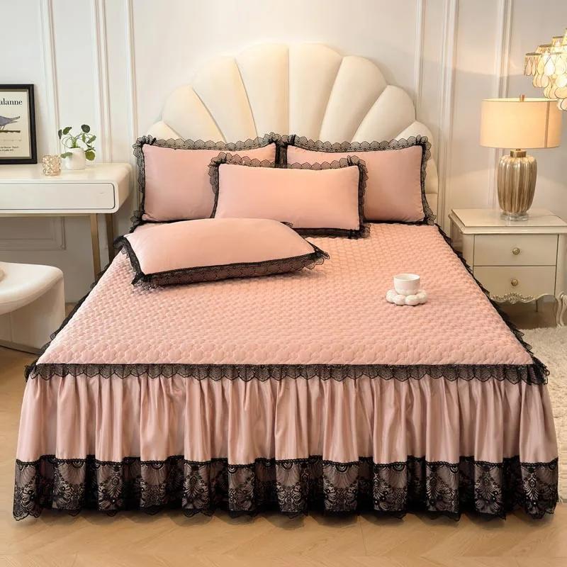New Romantic French Lace Bed Skirt Single Bed Cover with Skirt Edge Bed Cover Versatile All Seasons
