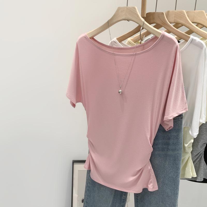 

Korean Chic Pink Cropped T-Shirt - Summer 2026 Small рожевий